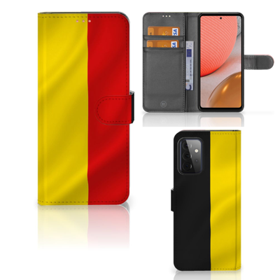 Samsung Galaxy A72 Bookstyle Case Belgische Vlag Samsung Galaxy A72 Bookstyle Case Belgische Vlag