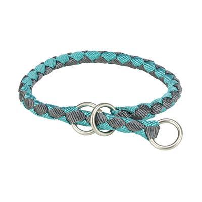 TRIXIE HALSBAND HOND CAVO HALFSLIP AQUA / GRAFIET GRIJS 52-60X1,8 CM