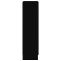 Vitrinekast 82,5x30,5x115 cm spaanplaat zwart - thumbnail