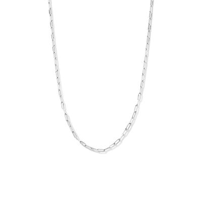 Ketting Zilver Paperclip Vierkante Buis 2,3 mm 41 + 4 cm
