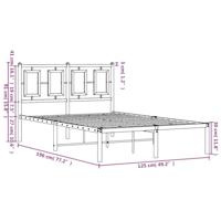 Bedframe met hoofdbord metaal zwart 120x190 cm - thumbnail