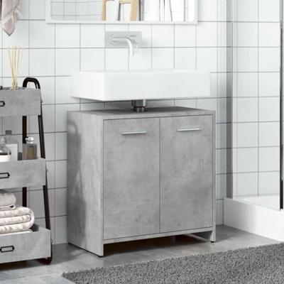 Wastafelkast 60x33x60 cm bewerkt hout betongrijs