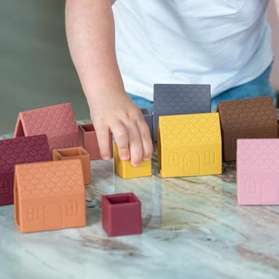 Tickit Silisoft Dorp Blokken Aarde Kleuren 16 stuks