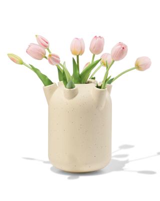 HEMA Tulpenvaas ⌀15x21cm keramiek groot spikkels wit