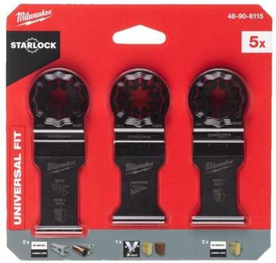 Milwaukee Accessoires omt starlock | hout & metaal bladenset | 5-delig - 48906115 Milwaukee Accessoires omt starlock | hout & metaal bladenset | 5-delig - 48906115