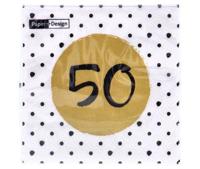 Duni Servetten 50 33x33 cm 20 Stuks Goud/Wit/Zwart - thumbnail