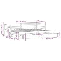 Slaapbank met onderschuifbed en lades zonder matras 80x200 cm - thumbnail