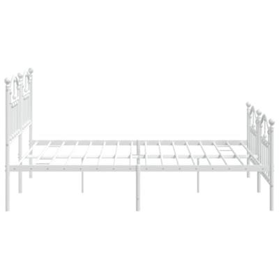 Bedframe met hoofd- en voeteneinde metaal wit 183x213 cm