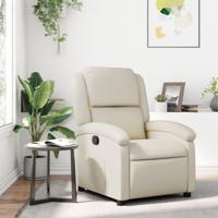 Relaxfauteuil crmekleurig kunstleer - thumbnail