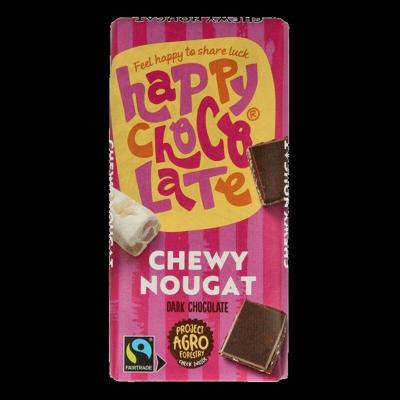 Happy Chocolate Puur nougat bio 100 Gram Happy Chocolate Puur nougat bio 100 Gram