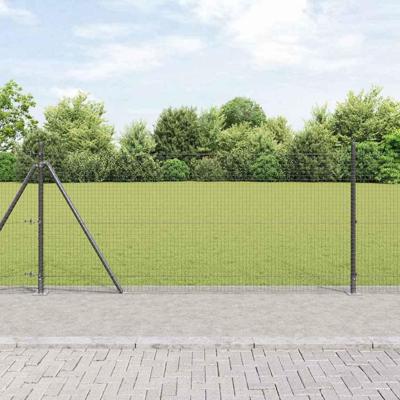 VidaXL Afrasteringspaal grijs 10 x 0,8 m (25 x 25 mm gaas)