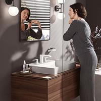 Wastafelmengkraan HansGrohe Vivenis 3-gats 90 Met Trekwaste Mat Wit - thumbnail