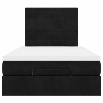 Ottoman bed met matrassen en LED's 160x200cm fluweel zwart