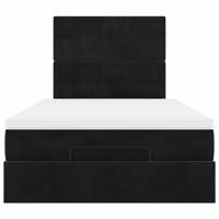 Ottoman bed met matrassen en LED's 90x200cm fluweel zwart - thumbnail