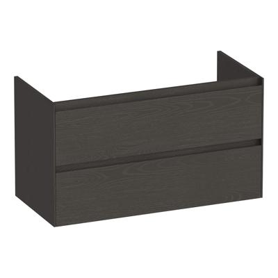 Brauer Inspire - Onderkast - 100 cm - met 2 Softclose Lades Greeploos en 1 Sifon Uitsparing - Timber Anthracite