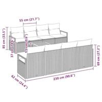 Tuinbankenset met opslag 9 pcs Beige en Crème poly rattan - thumbnail