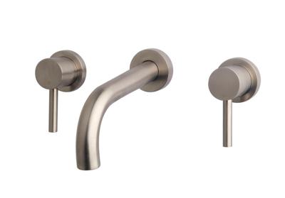 Caral 2-knops wastafel-afbouwdeel geborsteld staal