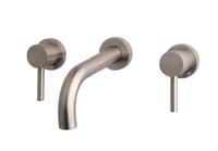 Caral 2-knops wastafel-afbouwdeel geborsteld staal - thumbnail