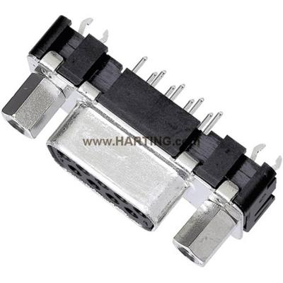 HARTING 09661516512 D-sub female connector 180 ° Aantal polen: 9 Solderen 1 stuk(s)