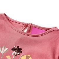 Kindershirt met lange mouwen bloemenprint 92 oudroze - thumbnail