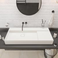 Opbouw Waskom Ideavit Solidbliss 100x45x12 cm Solid Surface Mat Wit Ideavit - thumbnail