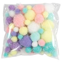 Creativ Company Pom-poms pastelkleuren, 62gr. - thumbnail