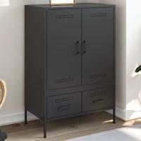 Hoge kast 68x39x101,5 cm staal zwart - thumbnail