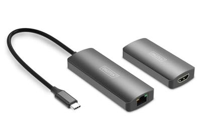 Digitus DS-55343 USB-A 3.1 Gen 1, USB-C Via netwerkkabel RJ45, Via signaalkabel 30 m