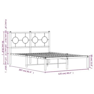 Bedframe met hoofdbord metaal zwart 120x200 cm Bedframe met hoofdbord metaal zwart 120x200 cm