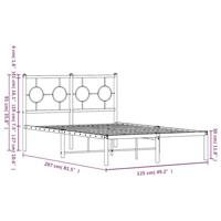 Bedframe met hoofdbord metaal wit 120x200 cm - thumbnail