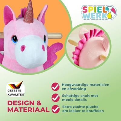 Schommeldier Eenhoorn met veiligheidsgordel en geluidsfunctie - thumbnail