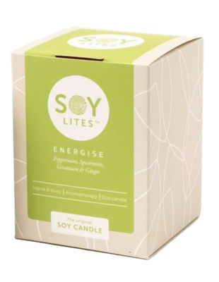 Soylites Soycandle Energise - Peppermint, Spearmint, Geranium & Ginger Soylites Soycandle Energise - Peppermint, Spearmint, Geranium & Ginger