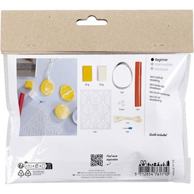 Creativ Company Mini hobbyset boetseren, ei, lichtgeel, pastelkleuren, 1 doos