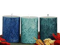 Kaarsen Stearine Ocean Geurloos (Set van 3) - thumbnail