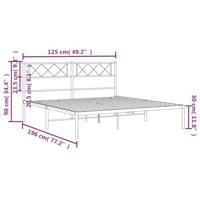 Bedframe met hoofdbord metaal zwart 120x190 cm - thumbnail