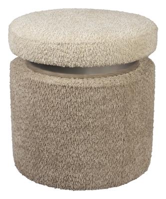 Dutchbone Poef 'Sen' Bouclé, kleur Beige