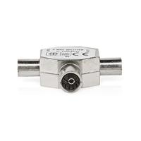 Coaxsplitter | 2x IEC (Coax) Male - IEC (Coax) Female | Metaal - thumbnail