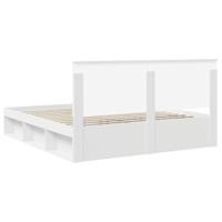 Bedframe met hoofdeinde Wit 200 x 200 cm Massief grenenhout - thumbnail