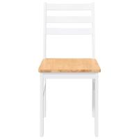 Eetkamerstoelen 2 st massief hout rubber wit - thumbnail