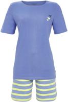 Katoen gestreepte shortama blauw - thumbnail