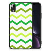 Apple iPhone XR Back Case Zigzag Groen - thumbnail