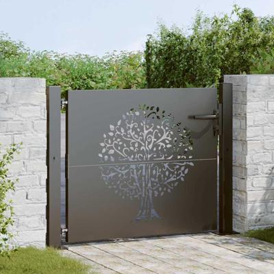 Tuinpoort met slot Zwart 105 x 100 cm Poedergecoat staal