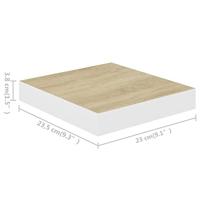 Wandschappen zwevend 2 st 23x23,5x3,8 cm MDF eikenkleurig wit - thumbnail