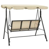 Schommelbank met luifel antraciet en zandkleurig - thumbnail
