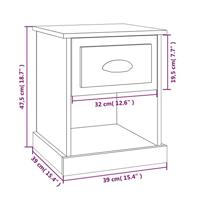 Nachtkastjes 2 st 39x39x47,5 cm bewerkt hout zwart - thumbnail