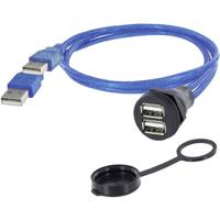 encitech 1310-1028-05 1310-1028-05 2x USB 2.0 type A Chassisbus, inbouw M22 1 stuk(s) - thumbnail