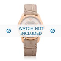 Armani horlogeband AR1897 Leder Beige 18mm + standaard stiksel - thumbnail