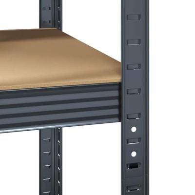 VidaXL Hoekrek 5-laags staal en bewerkt hout antracietkleurig