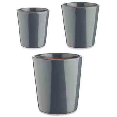 Pottenset Ibergarden Antraciet Klei Cónica Ø 14 cm Ø 22 cm Ø 17 cm 22,5 x 21 x 22,5 cm 3 Onderdelen