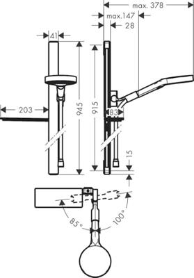 Hansgrohe Doucheset Rainfinity PowderRain 130 3jet Met Glijstang 90 cm En Zeepschaal Chroom
